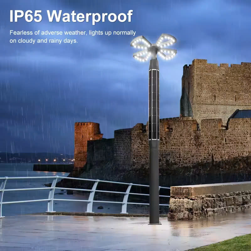 Cột và Đèn LED Chiếu Sáng Sân Vườn ZSR-2025 Smart City - Tấm Pin Dọc Vertical