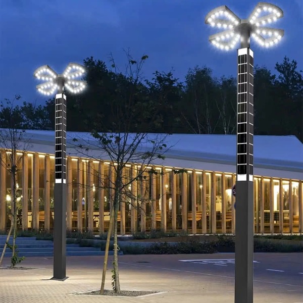 Cột và Đèn LED Chiếu Sáng Sân Vườn ZSR-2025 Smart City - Tấm Pin Dọc Vertical