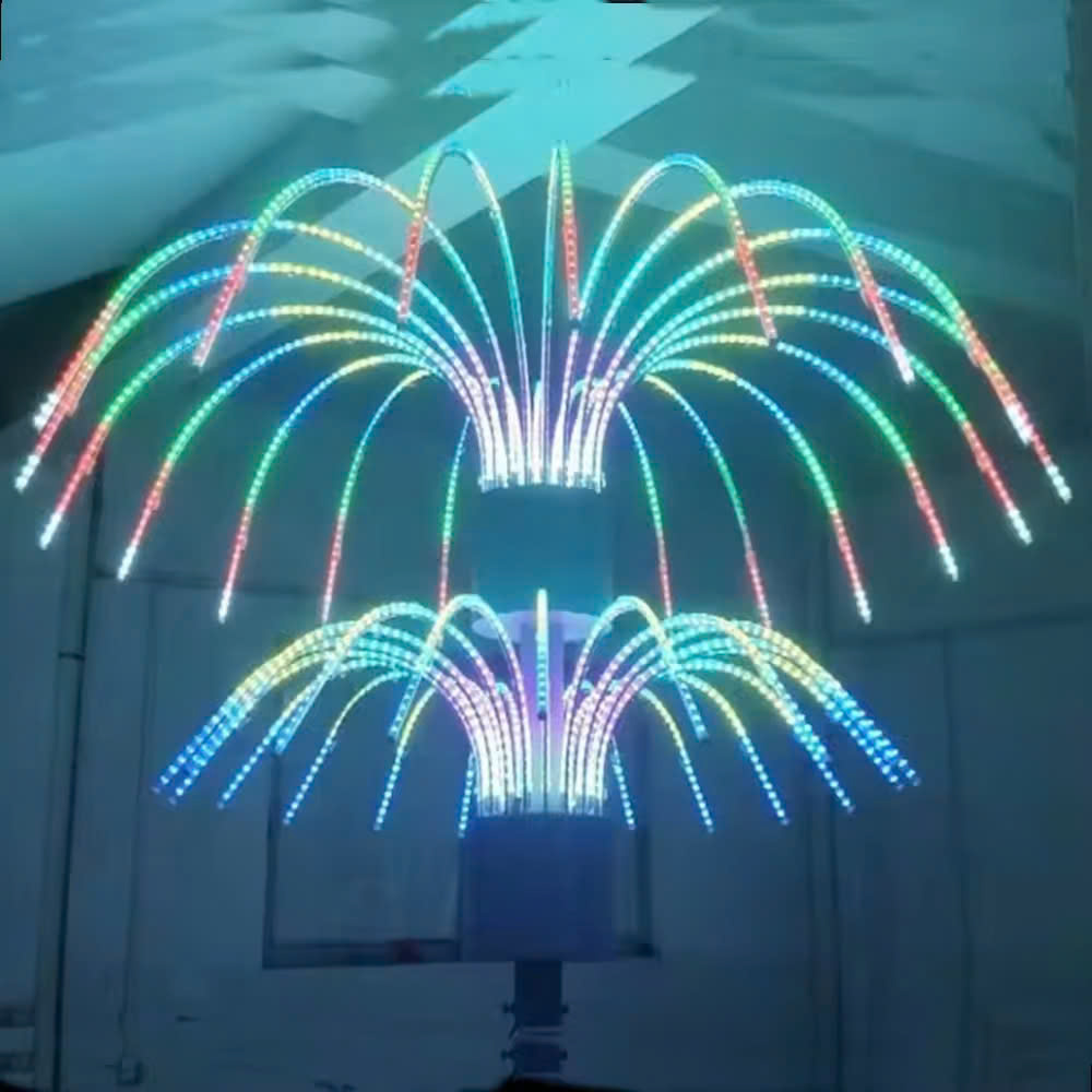 Đầu đèn LED trang trí kiểu Đài Phun Nước hiệu ứng RGB đổi màu 400W với 35 đầu ống dài H2000 D2800