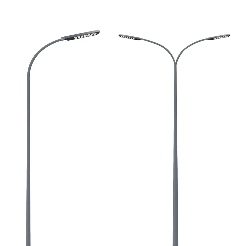 Cột Đèn Cao Áp Liền Cần Đôi cao từ 6m đến 11m chiếu sáng đường phố