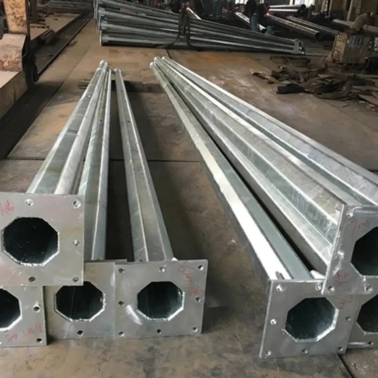 Cột Thép Mạ Kẽm Nhúng Nóng cho Cột Đèn Cao Áp từ 6-12m Tròn Côn / Bát Giác