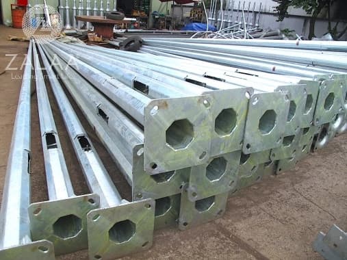 Cột Thép Mạ Kẽm Nhúng Nóng cho Cột Đèn Cao Áp từ 6-12m Tròn Côn / Bát Giác
