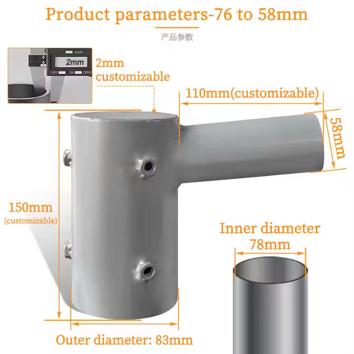 Cụm Đầu Nối Chuyển Đổi Kích Thước Cột Đèn 76mm to 60mm - Zalaa Street Lamp Pole Adapter 76 to 60mm