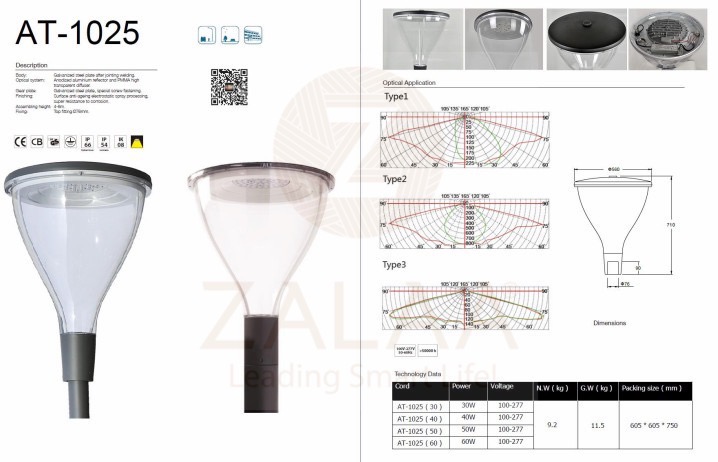 Đèn Chiếu Sáng Công Viên, khu nghỉ dưỡng, khách sạn 40W, 50W, 60W mã ZAT-1019