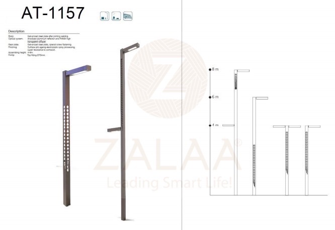 Cột Đèn Trang Trí Sân Vườn Công Viên hiện đại mã số ZAT-1157