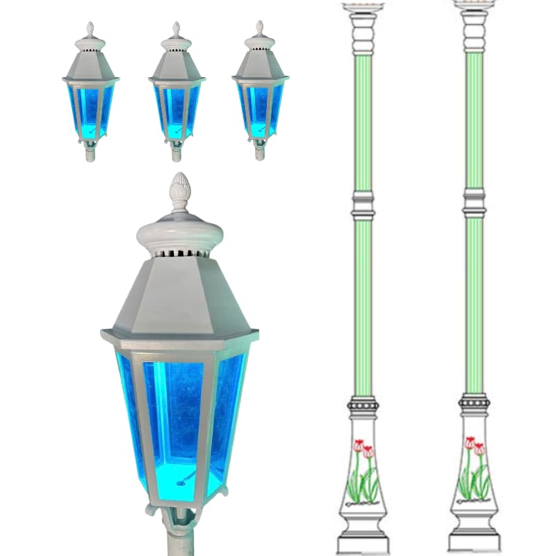 Đầu Đèn LED cho Cột Trang Trí Khu Đô Thị Thông Minh, Chung Cư Cao Cấp Mới