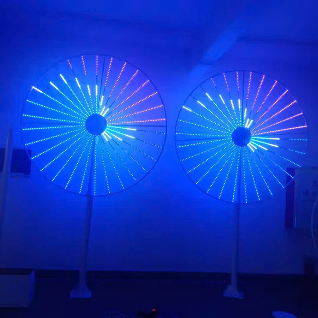 Đầu đèn LED Pháo Hoa hiệu ứng Xoay Tròn đổi màu RGB 250W 30 đầu ống H1300 D1800 Zalaa ZCSV-PH-11