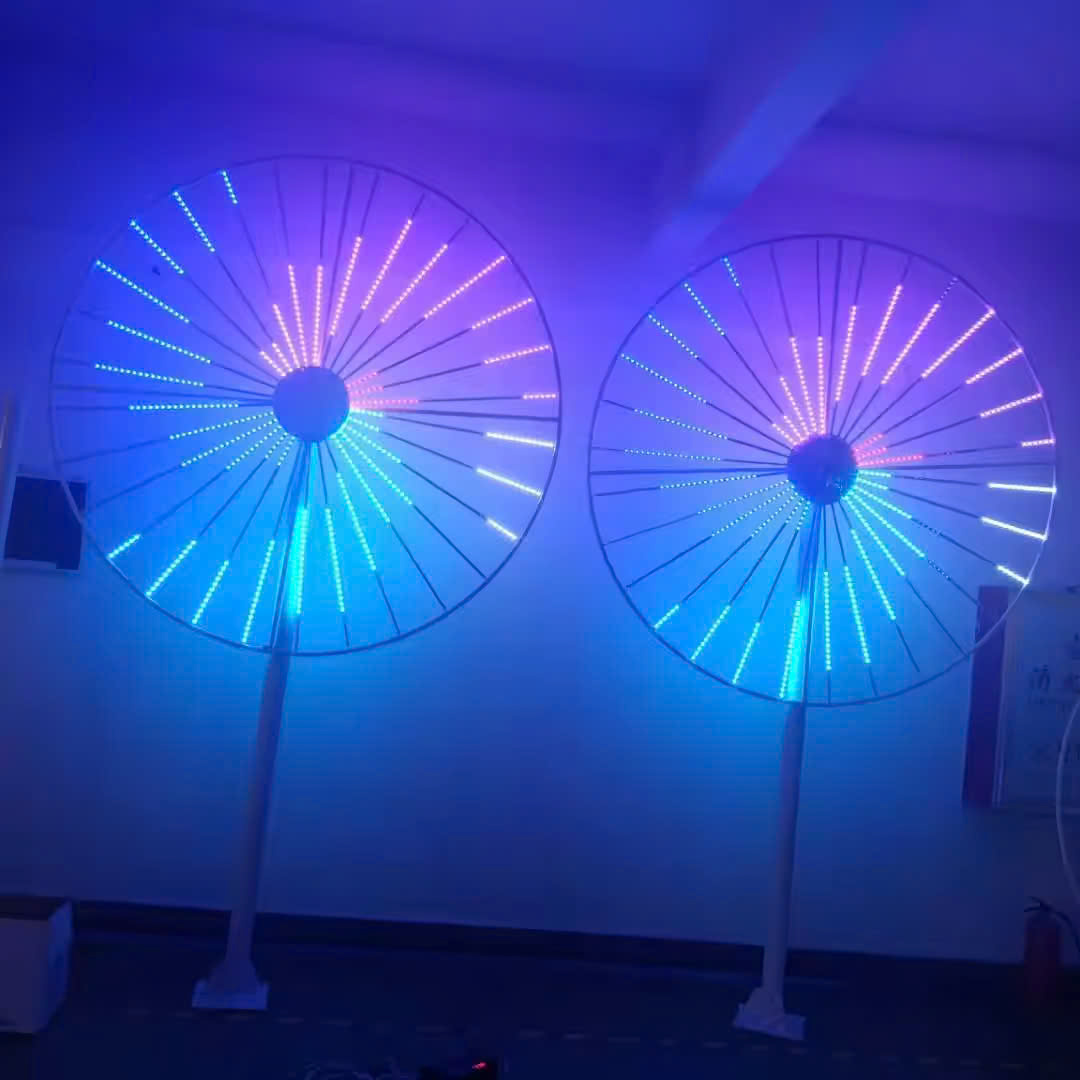 Đầu đèn LED Pháo Hoa hiệu ứng Xoay Tròn đổi màu RGB 250W 30 đầu ống H1300 D1800 Zalaa ZCSV-PH-11