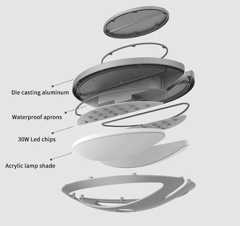 Đầu Đèn LED Sân Vườn Công Viên Hiện Đại Hướng Smart City ZAT-1051 ZALAA Công Suất 20W-60W Phù Hợp Cột 3-6M