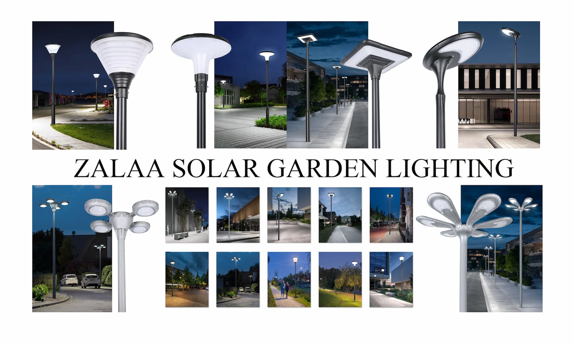 Đầu Đèn LED Sân Vườn Năng Lượng Mặt Trời ZALAA Solar Garden Cho cột cao 6-10m Chiếu sáng đường phố Smart City