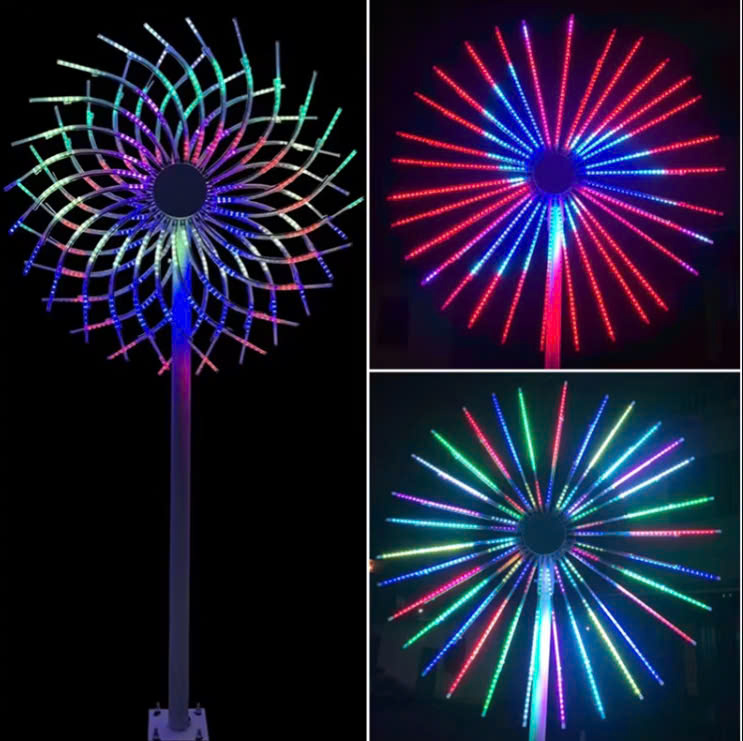 Đầu đèn trang trí kiểu Hoa Bauhinia LED đổi màu RGB 350W 48 đầu ống H1500 D2500 Zalaa ZCSV-PH-20