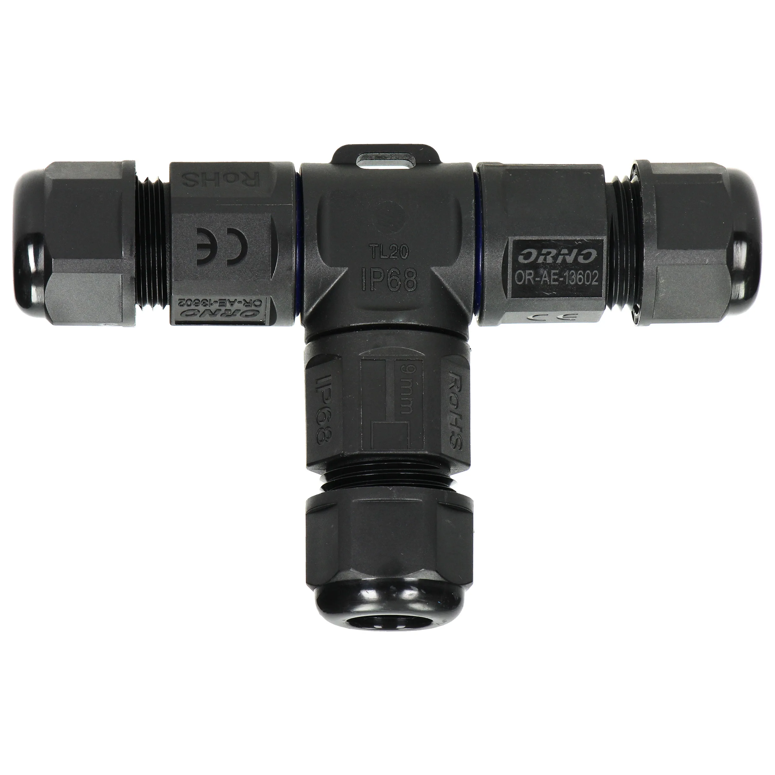 Cầu đấu nối chữ T OR-AE-13602 3 ngả cho dây điện đèn LED ngoài trời, 3X4mm2, 450V/25A, IP68 - Linh kiện đèn led Zalaa