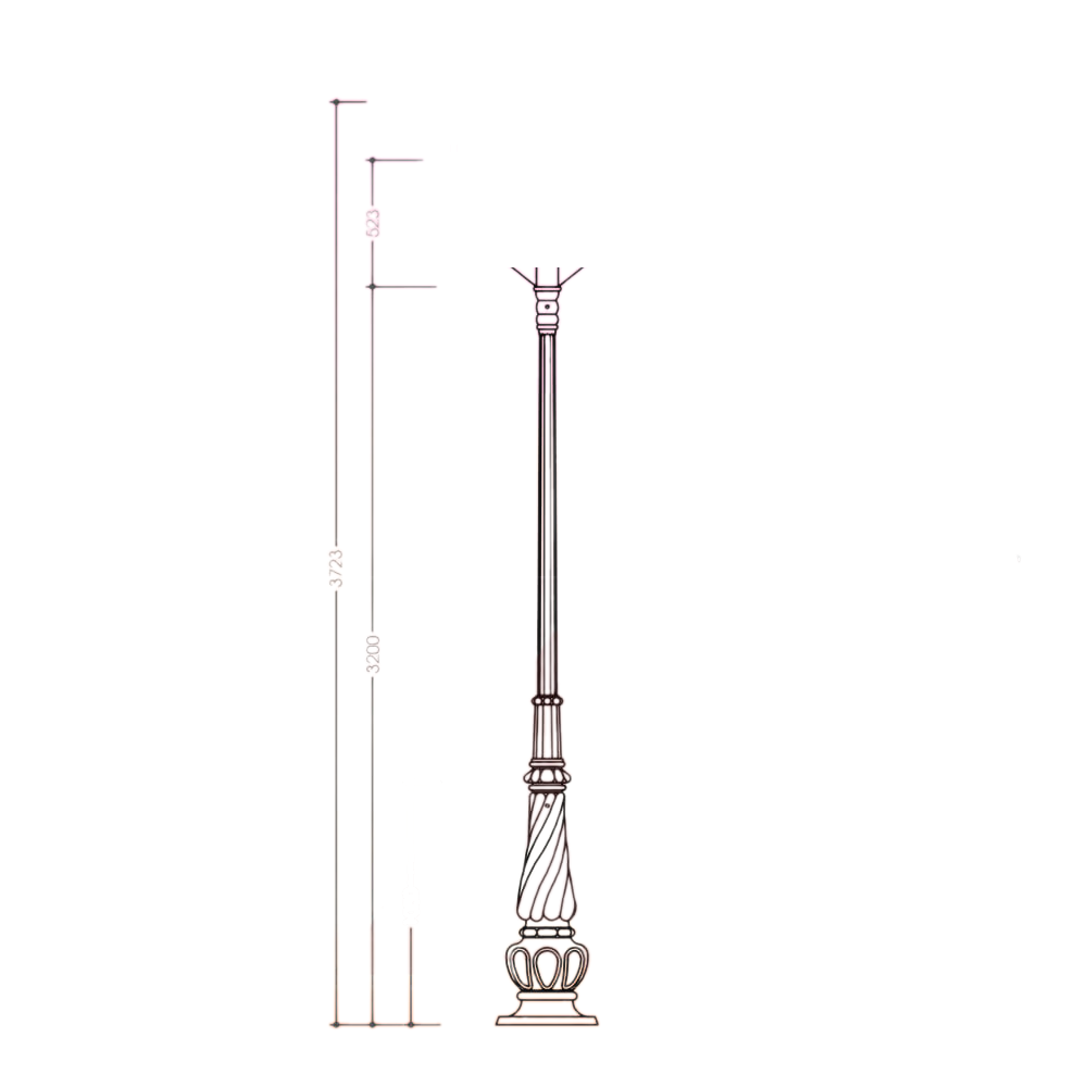Đế Cột DC07 Banian - Chân Đế Cột Đèn Thép Gang Bền Bỉ Chịu Lực Cao