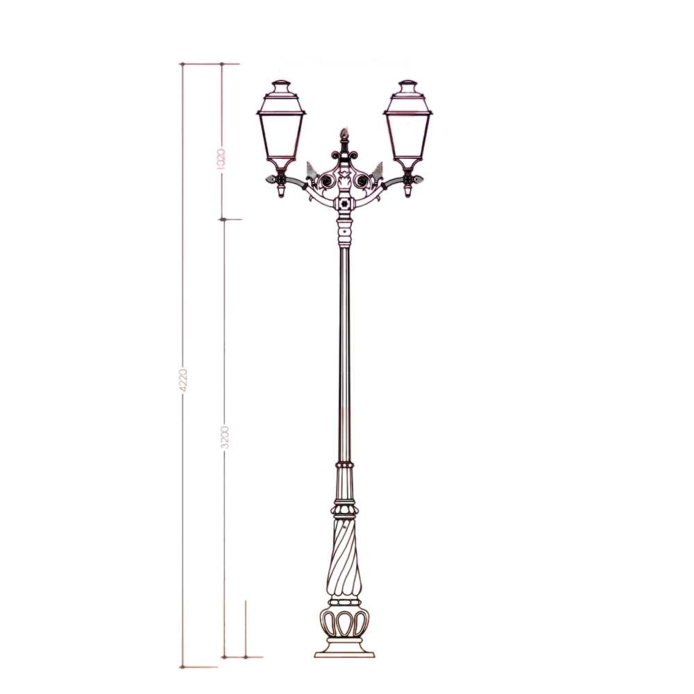 Đế Cột DC07 Banian - Chân Đế Cột Đèn Thép Gang Bền Bỉ Chịu Lực Cao