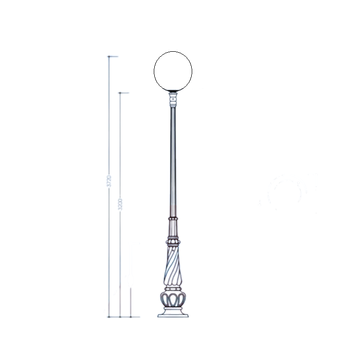 Đế Cột DC07 Banian - Chân Đế Cột Đèn Thép Gang Bền Bỉ Chịu Lực Cao