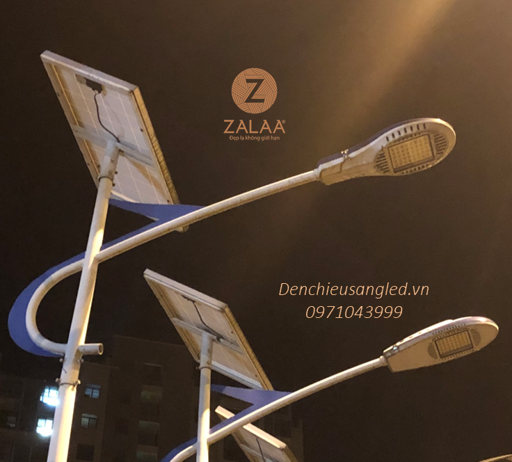 Đèn đường năng lượng mặt trời 80w lắp cột cao 8m ZALAA