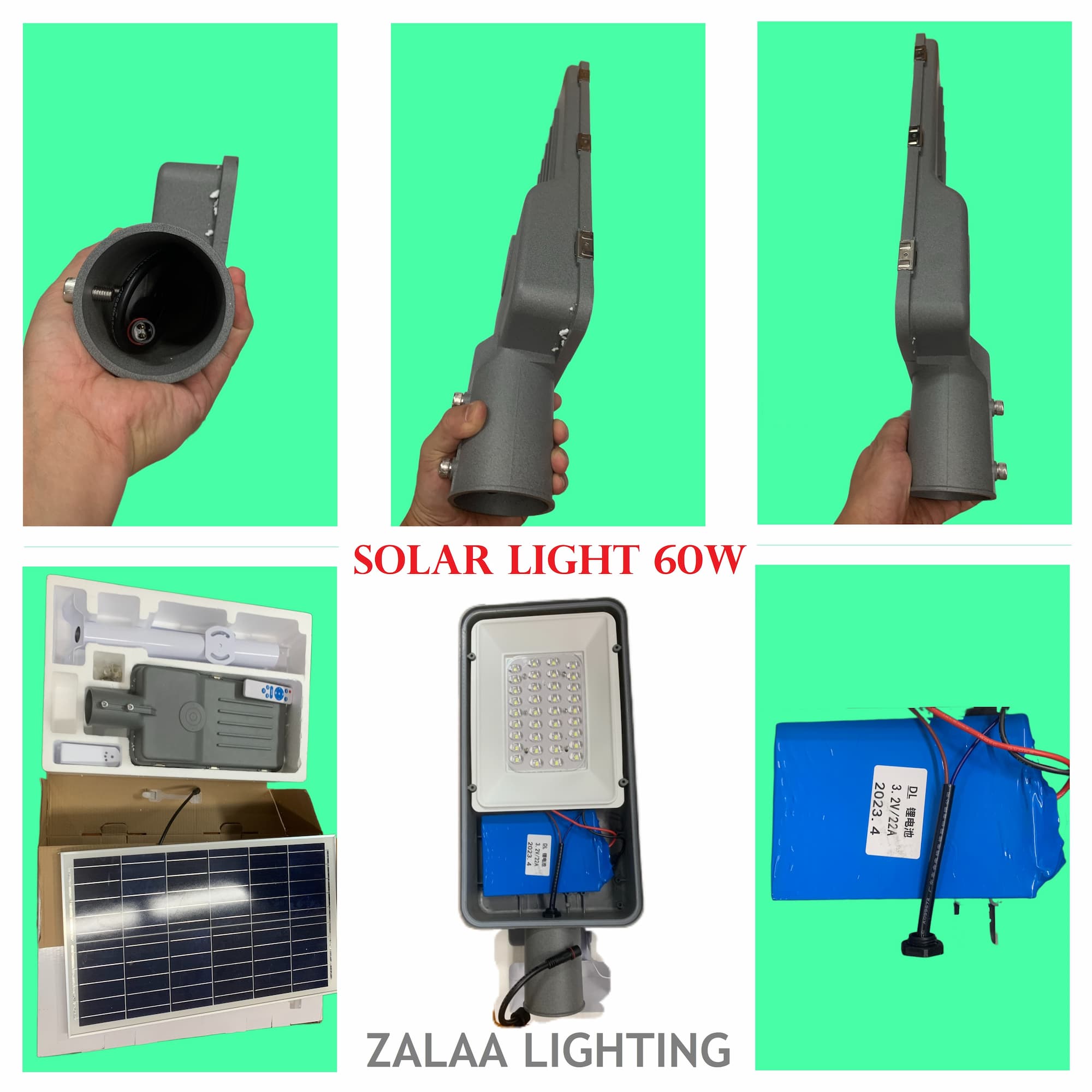 Đèn Đường Nông Thôn Mới sử dụng Năng Lượng Mặt Trời 60W ZSTS-60GG ZALAA