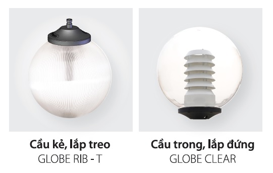 ĐÈN GLOBE - Bóng cho cột đèn trang trí công viên, cảnh quan sân vườn