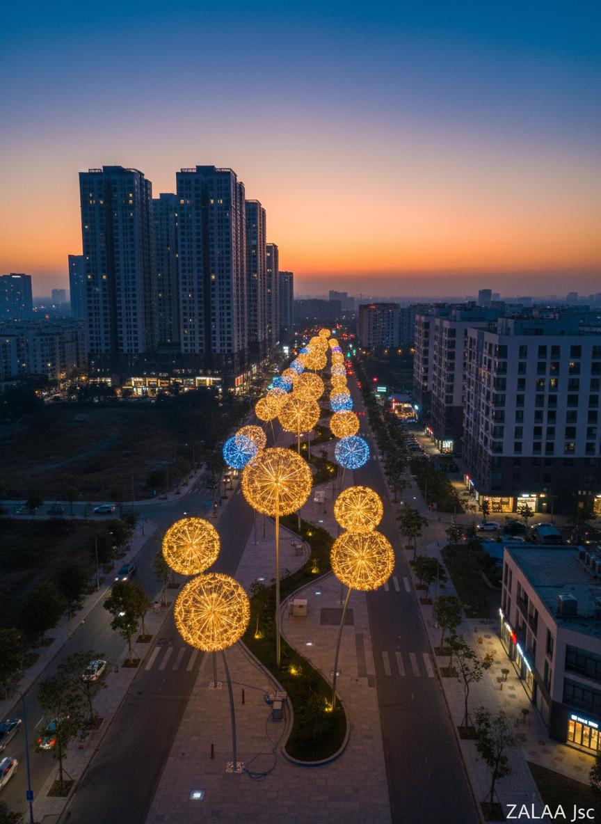 Đèn hoa Bồ công anh D1500mm RGB Inox 304