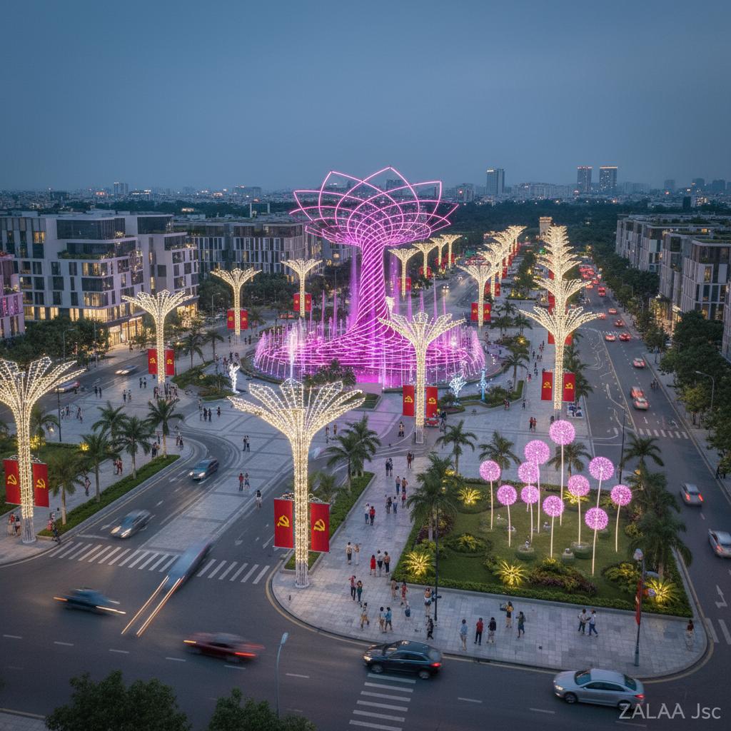 Đèn hoa Bồ công anh D1500mm RGB Inox 304