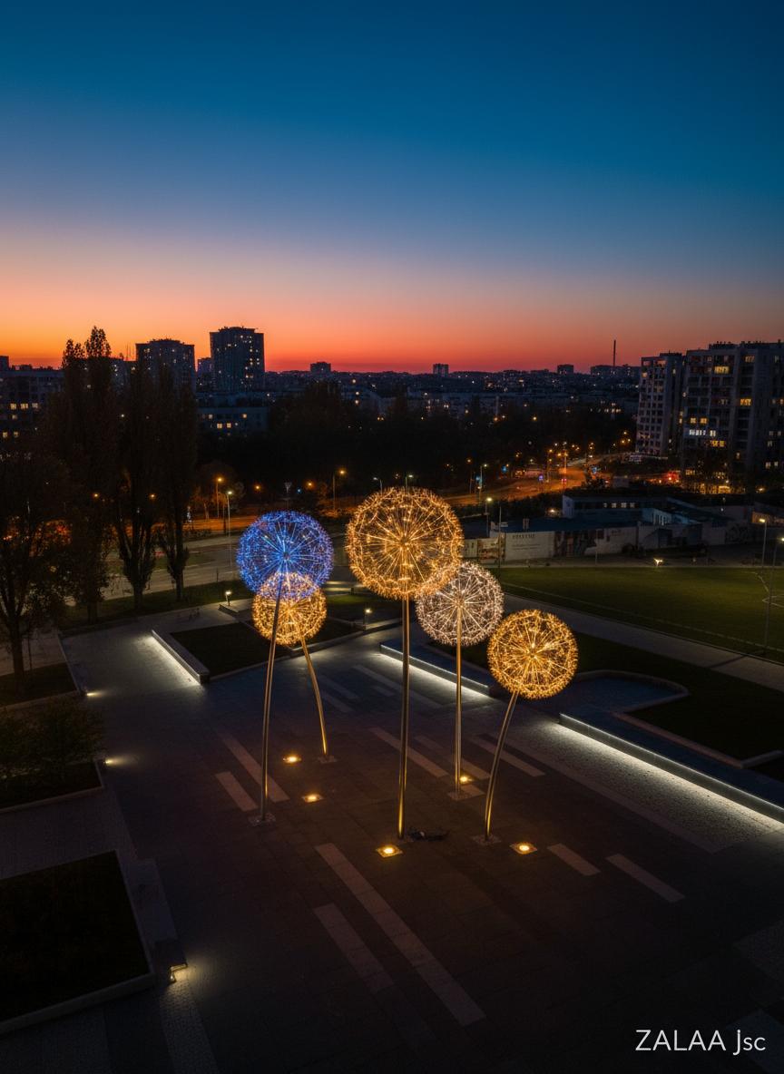 Đèn hoa Bồ công anh D1500mm RGB Inox 304