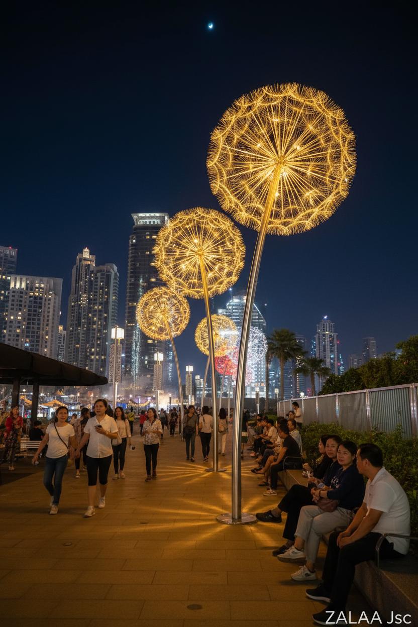 Đèn hoa Bồ công anh D1500mm RGB Inox 304