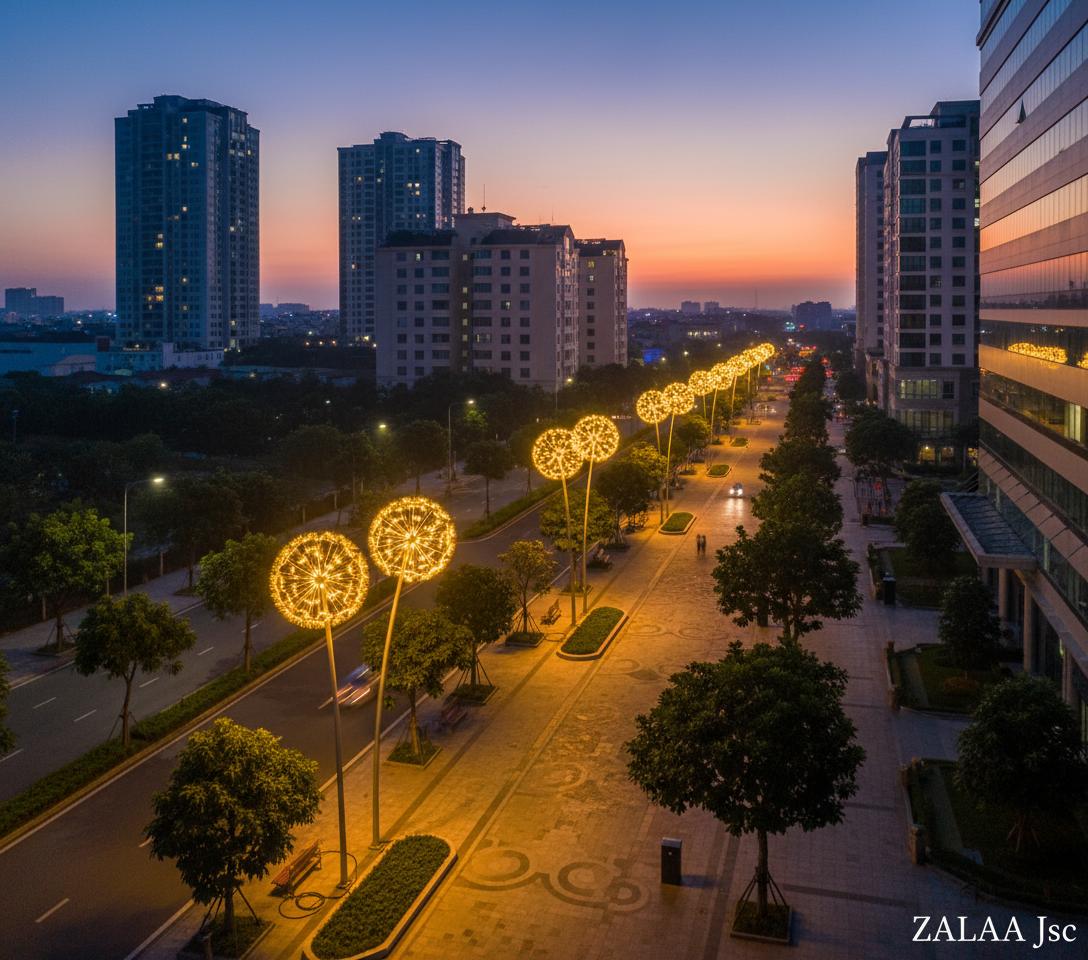 Đèn hoa Bồ công anh D1500mm RGB Inox 304