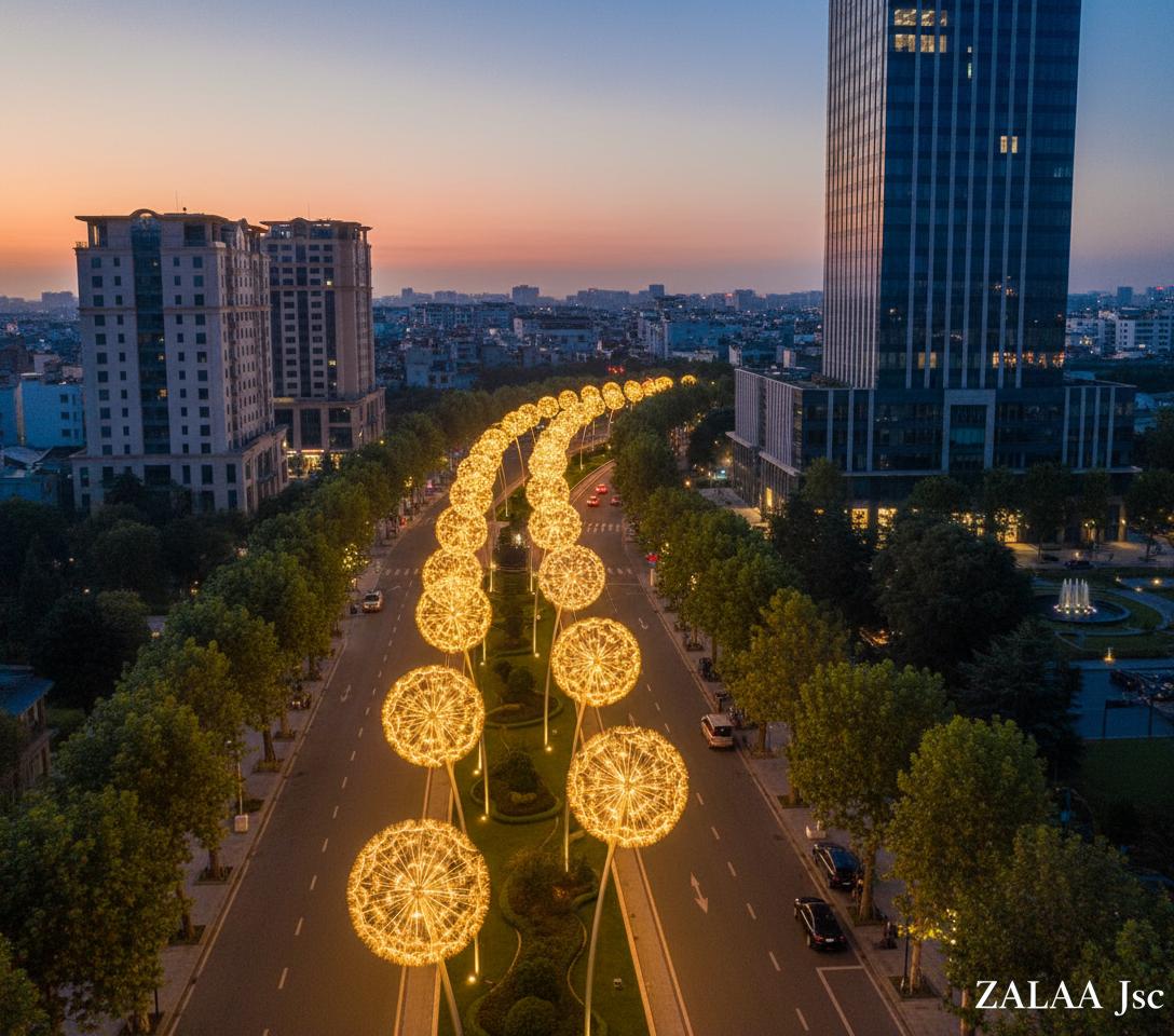 Đèn hoa Bồ công anh D1500mm RGB Inox 304