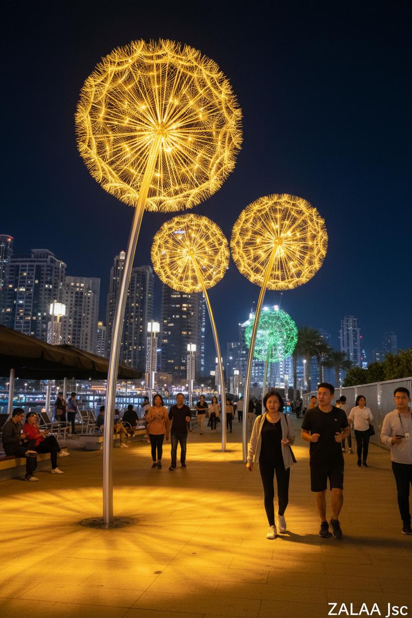 Đèn hoa Bồ công anh D1500mm RGB Inox 304