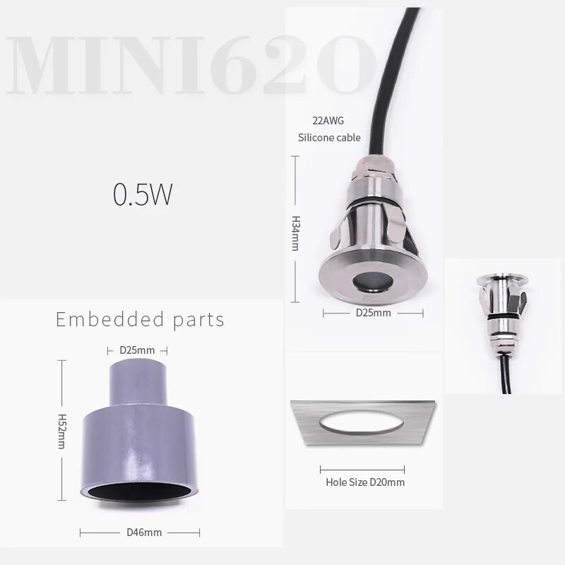 Đèn LED Âm Đất Mini 1W 25mm ZALAA Mã Sản Phẩm ZAD.Mini_1W