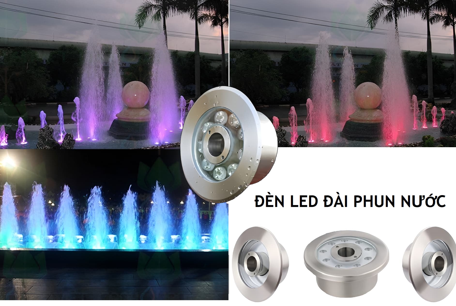 Đèn LED Bánh Xe Đài Phun Nước ZYTPL-S1-D220/50-9RGB ZALAA 9W đổi màu