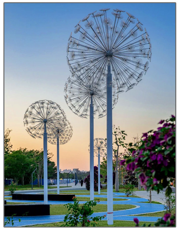 Đèn LED Bông hoa Bồ Công Anh Dandelion đường kính 1.5m, nhiều màu RGB - Giải pháp chiếu sáng cảnh quan kiểu mới