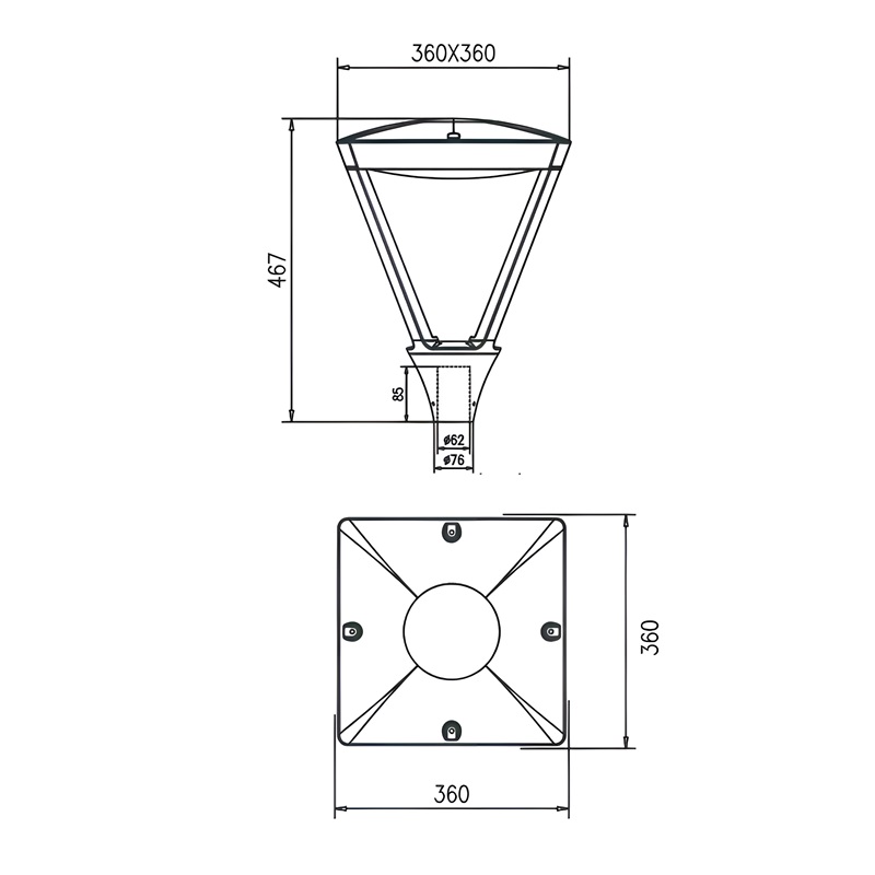 Đèn LED Chiếu Sáng Công Viên, Trang Trí Cảnh Quan ZAT-1047 30-80W H3-6M ZALAA