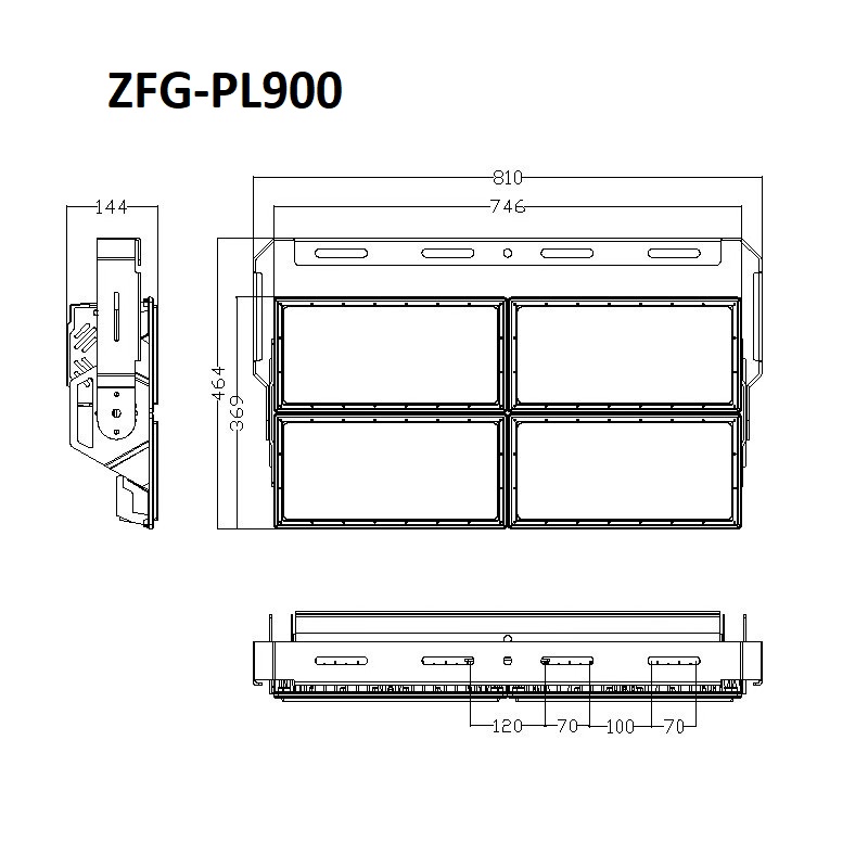 Đèn LED Chiếu Sáng Sân Thể Thao ZFG-PL900 Công suất 900W Chất Lượng Cao