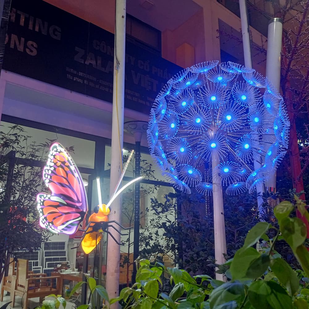 Đèn LED Dandelion Bông Hoa Bồ Công Anh D1m, Ánh sáng đổi màu RGB, Giải pháp chiếu sáng cảnh quan kiểu mới