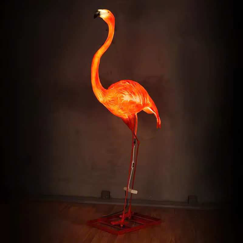 Đèn LED Fiberglass Sợi Thủy Tinh Nhựa họa tiết 3D Đàn Chim Hồng Hạc Flamingos phát sáng Zalaa dành cho Dự án Vườn Ánh Sáng