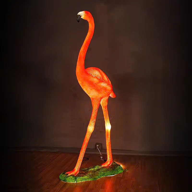 Đèn LED Fiberglass Sợi Thủy Tinh Nhựa họa tiết 3D Đàn Chim Hồng Hạc Flamingos phát sáng Zalaa dành cho Dự án Vườn Ánh Sáng