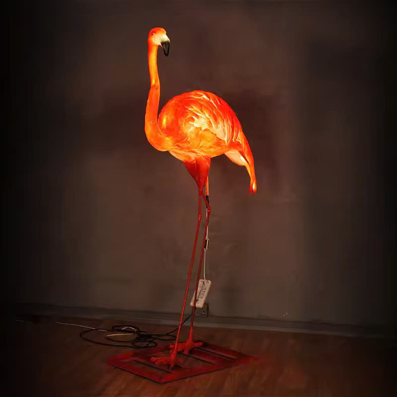 Đèn LED Fiberglass Sợi Thủy Tinh Nhựa họa tiết 3D Đàn Chim Hồng Hạc Flamingos phát sáng Zalaa dành cho Dự án Vườn Ánh Sáng