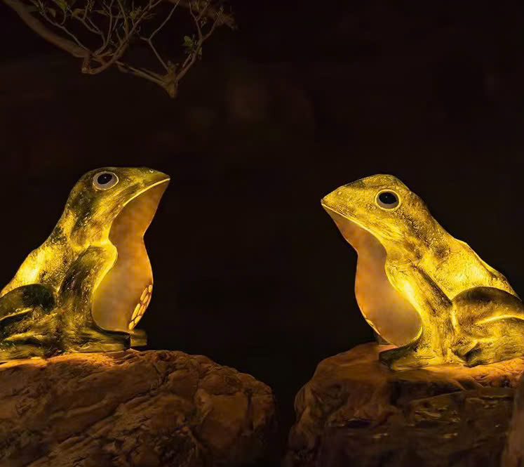 Đèn LED Fiberglass Sợi Thủy Tinh Nhựa tạo hình 3D Con Ếch Frog phát sáng Zalaa dành cho Dự án Vườn Ánh Sáng
