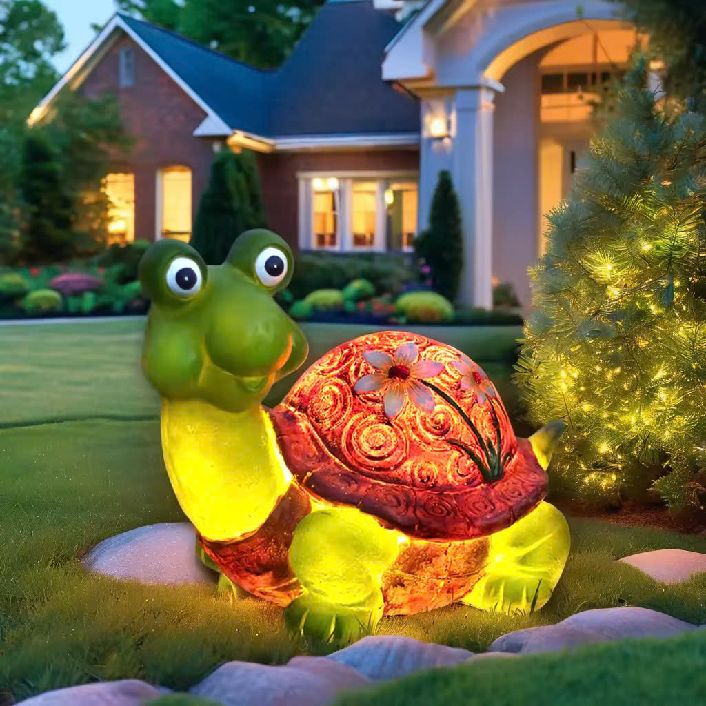 Đèn LED Fiberglass Sợi Thủy Tinh Nhựa tạo hình 3D Con Rùa Turtle phát sáng Zalaa dành cho Dự án Vườn Ánh Sáng