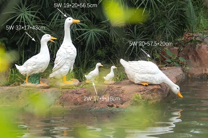 Đèn LED Fiberglass Sợi Thủy Tinh Nhựa tạo hình 3D Đàn Vịt Duck phát sáng Zalaa dành cho Dự án Vườn Ánh Sáng