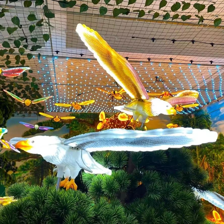 Đèn LED ZALAA Mô Phỏng Chim Đại Bàng Eagle Có Chuyển Động và Âm Thanh cho Cảnh Quan Ngoại Thất