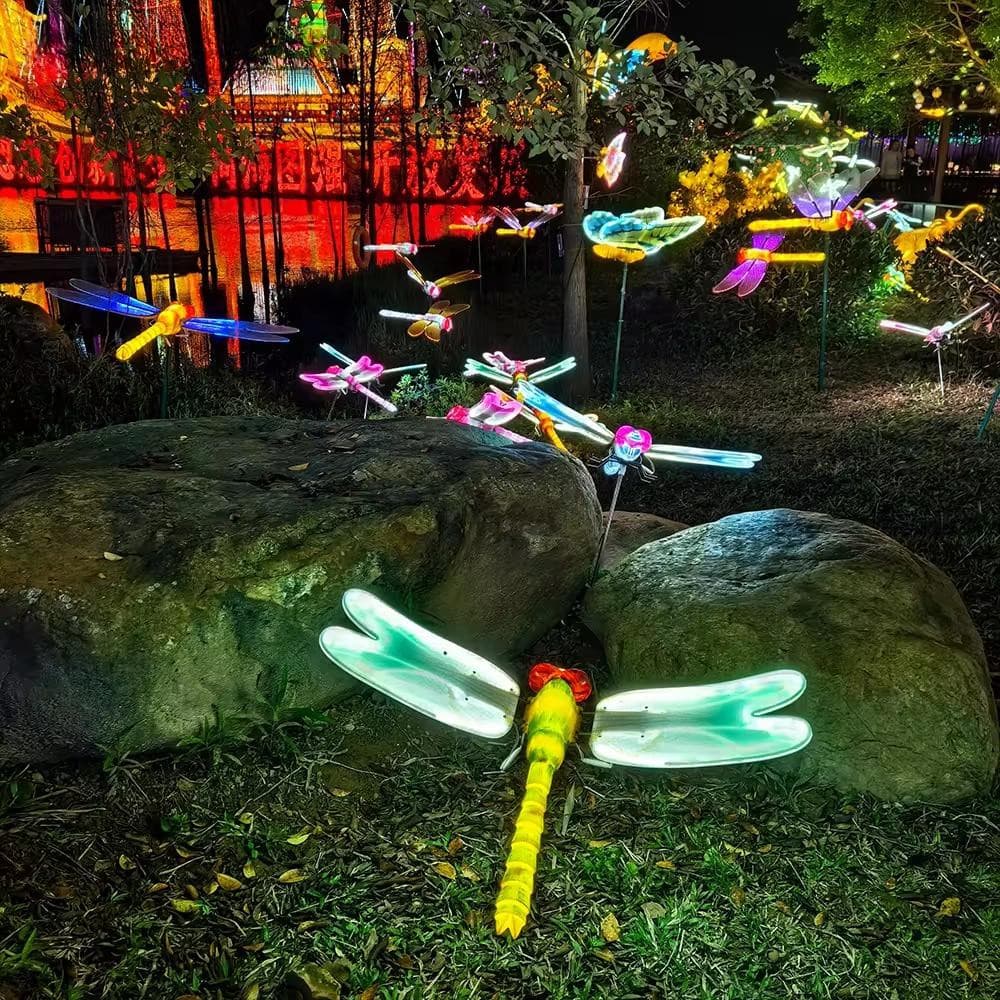 Đèn LED Hình Chuồn Chuồn Năng Động Mới Trang Trí Sân Vườn ZALAA với 3 Size Đổi Màu