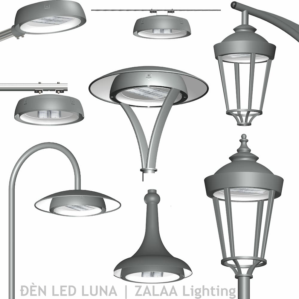 ĐÈN LED LUNA - Bóng cho cột đèn trang trí đường phố, đô thị, bãi đậu xe, công viên, cảnh quan sân vườn