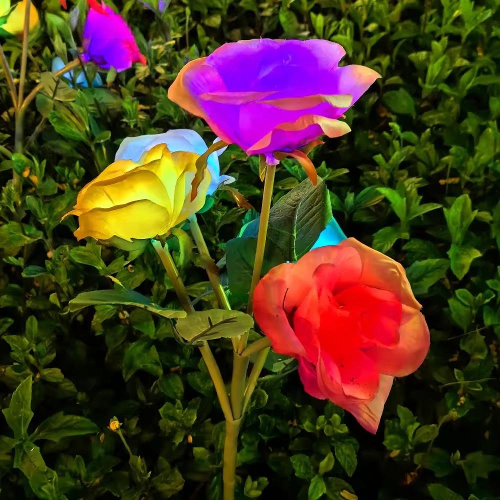 Đèn LED Mô Phỏng Bông Hoa Hồng - Simulation Rose Flower light cho Vườn Ánh Sáng Zalaa Light Garden