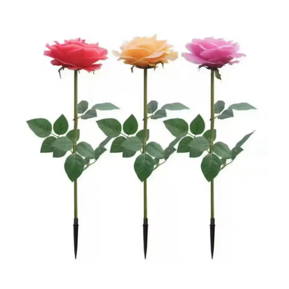 Đèn LED Mô Phỏng Bông Hoa Hồng - Simulation Rose Flower light cho Vườn Ánh Sáng Zalaa Light Garden