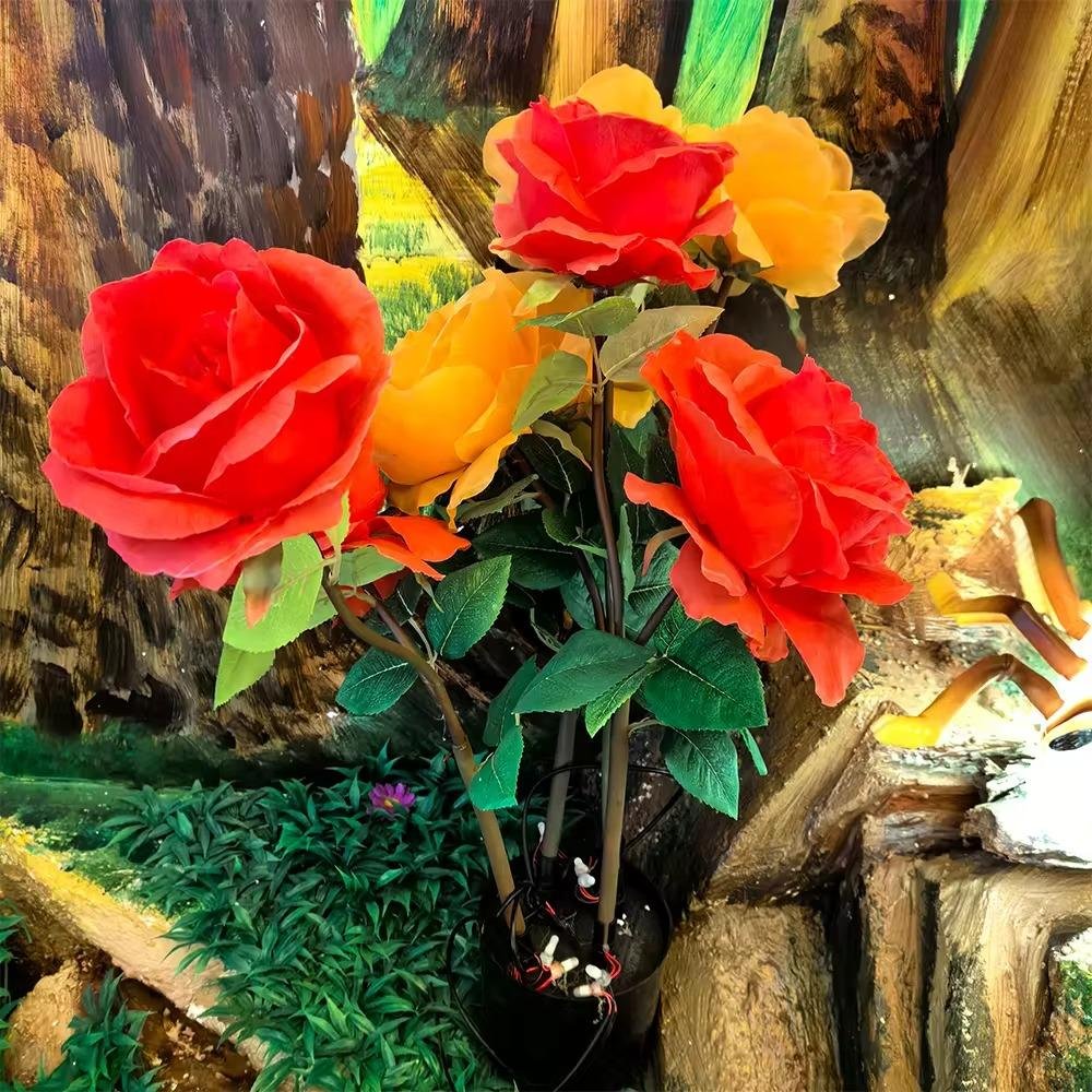 Đèn LED Mô Phỏng Bông Hoa Hồng - Simulation Rose Flower light cho Vườn Ánh Sáng Zalaa Light Garden