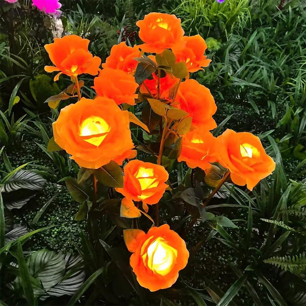 Đèn LED Mô Phỏng Bông Hoa Hồng - Simulation Rose Flower light cho Vườn Ánh Sáng Zalaa Light Garden