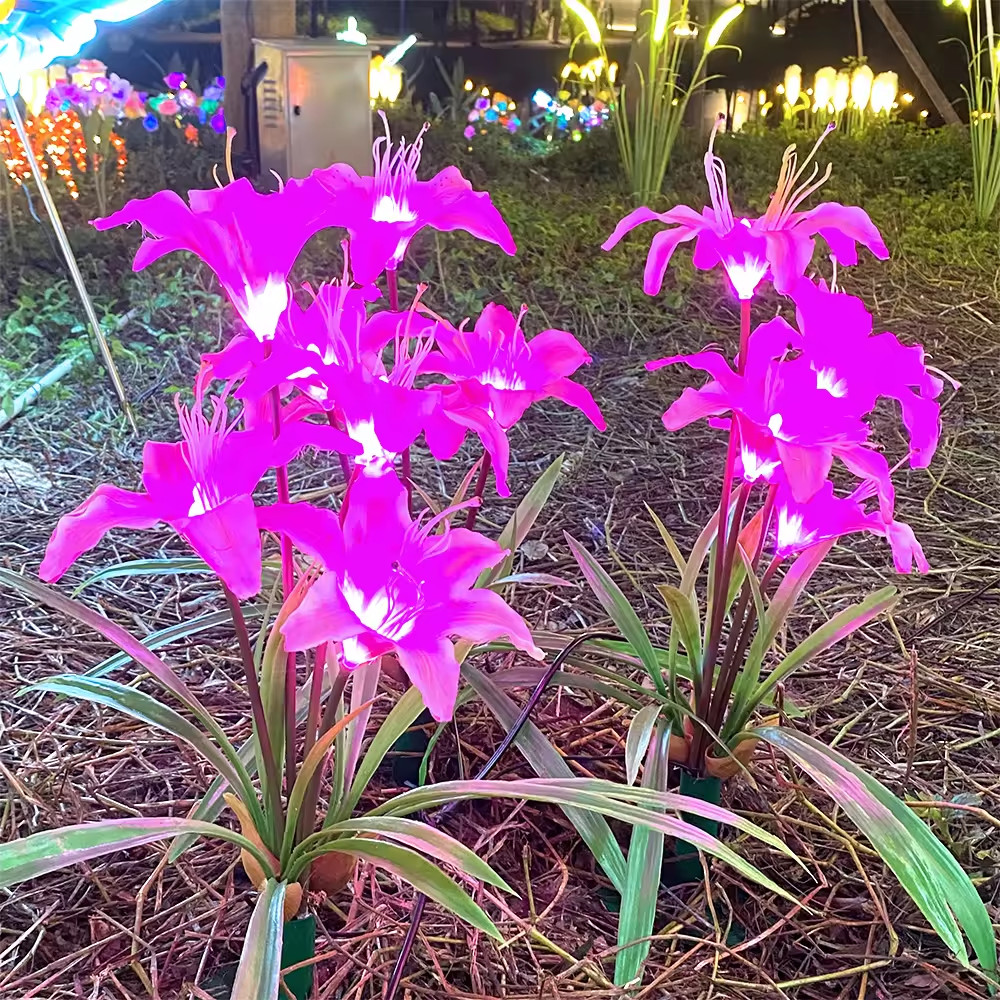 Đèn LED Mô Phỏng Bông Hoa Loa Kèn - Simulation lily flowers light cho Vườn Ánh Sáng Zalaa Light Garden