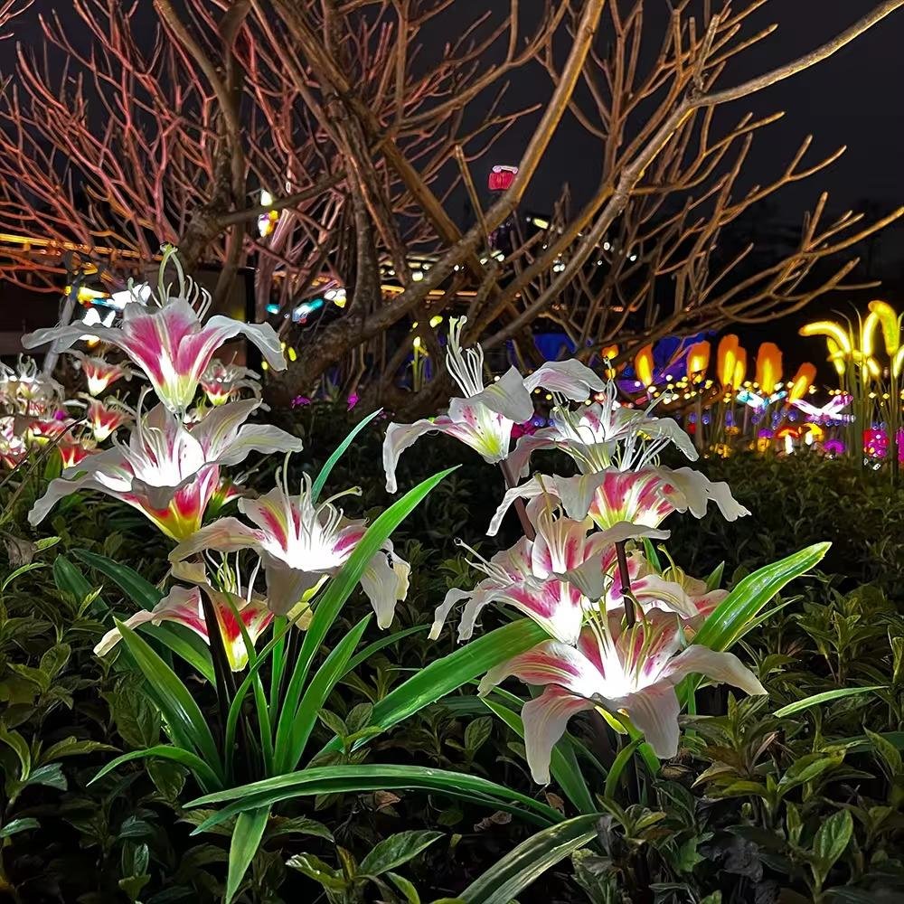 Đèn LED Mô Phỏng Bông Hoa Loa Kèn - Simulation lily flowers light cho Vườn Ánh Sáng Zalaa Light Garden
